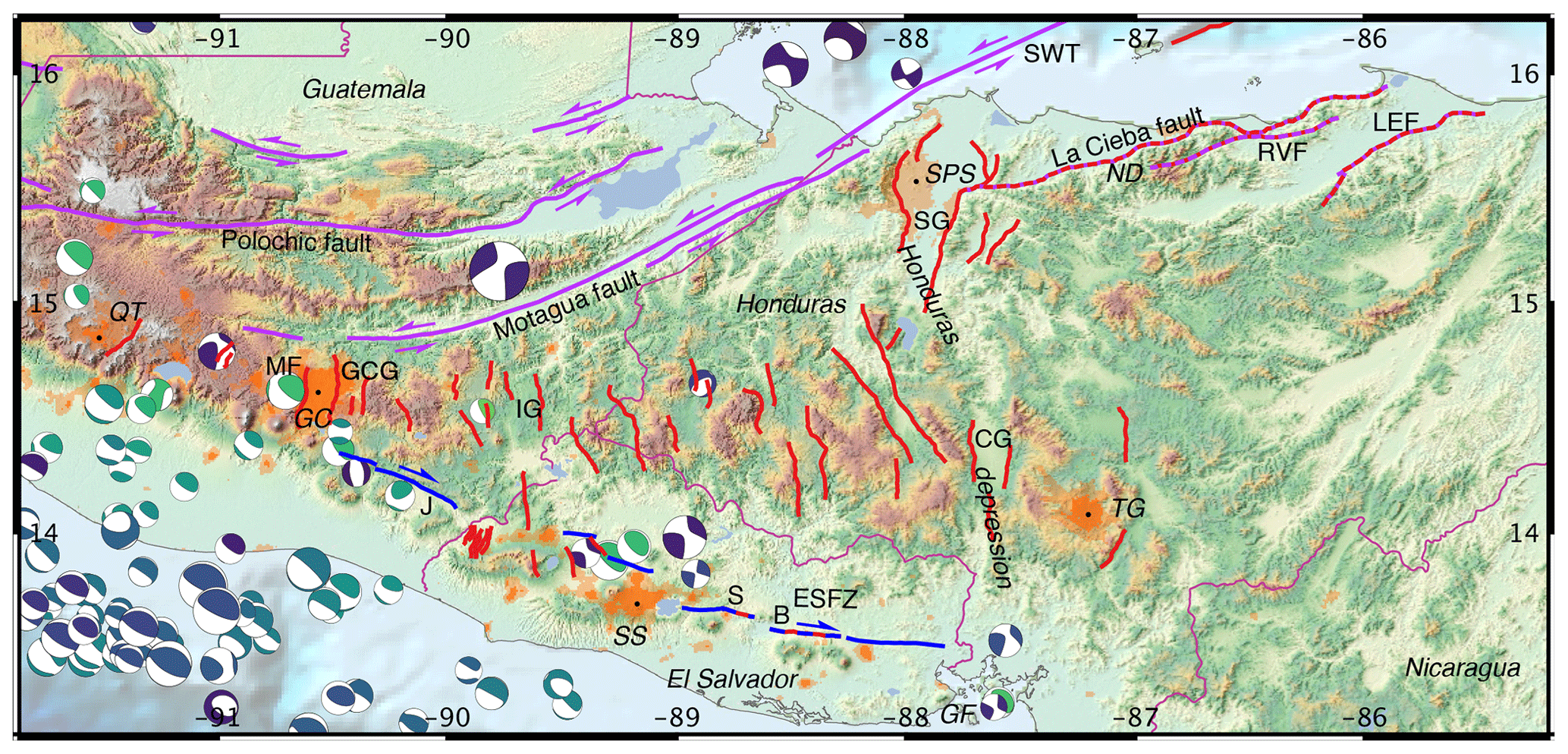 Nhess Ccaf Db The Caribbean And Central American Active Fault